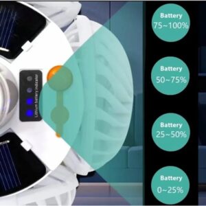 Portable Camping Fan Light with LED