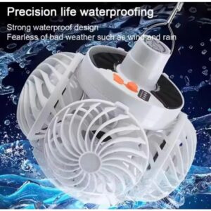 Portable Camping Fan Light with LED