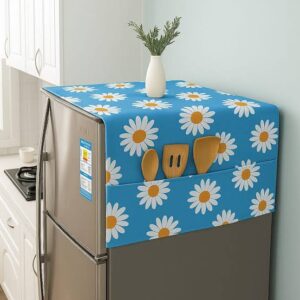Waterproof Fridge Dust Cover with 6 Storage Pockets