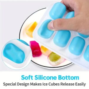 14-Grid Silicone Ice Cube Tray with Removable Lid