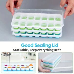 14-Grid Silicone Ice Cube Tray with Removable Lid