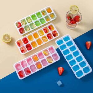 14-Grid Silicone Ice Cube Tray with Removable Lid
