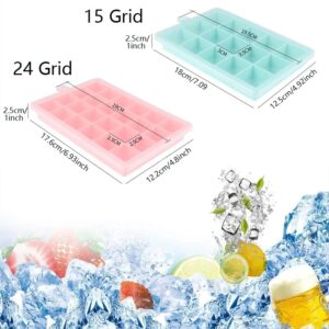 24 Grids Silicone Ice Cube Tray with Lid