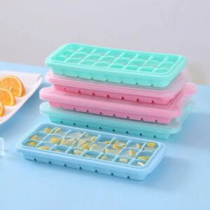 24 Grids Silicone Ice Cube Tray with Lid