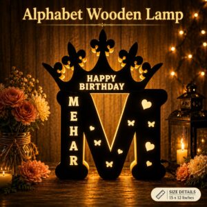 Wooden LED Alphabet Lamp