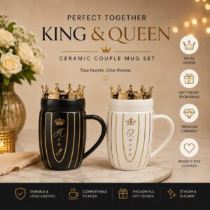 King & Queen Crown Couple Mug Set