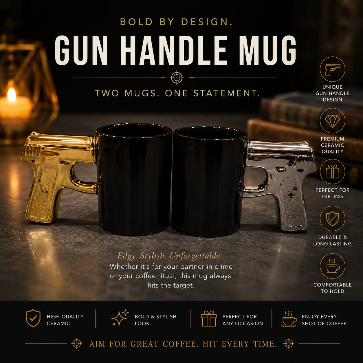 Gun Handle Ceramic Mug