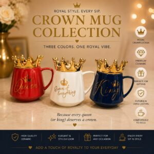 Ceramic Crown Mug with Lid