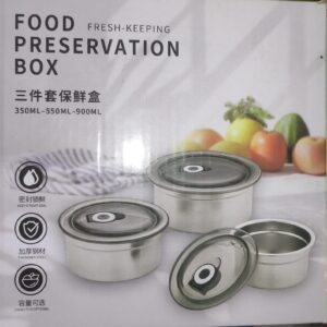 Premium Stainless Steel Airtight Food Preservation Box Set (3-Piece)