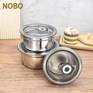 Premium Stainless Steel Airtight Food Preservation Box Set (3-Piece)